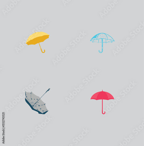 Group umbrella vector design