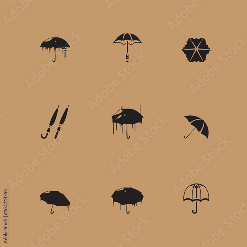 Group umbrella vector design