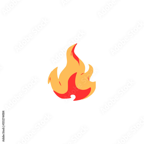 Fire flame flat emoji style icon representing heat, energy, and danger,
