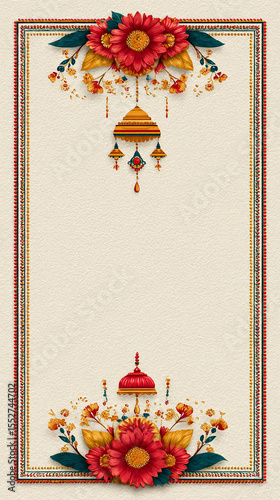 Elegant  invitation templates with traditional borders and blank space for custom text — perfect for Upanayanam, weddings, poojas, and other cultural events.