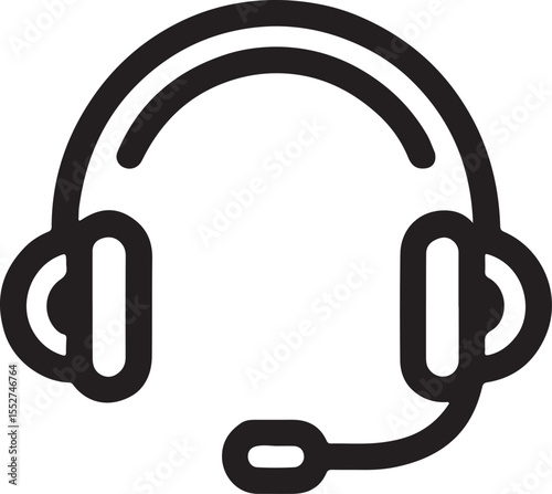 Sleek Headset Icon for Communication and Technology Concepts Minimalist Design for User Interface and Graphic Design Projects