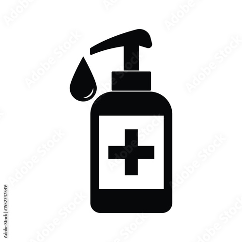 hand sanitizer bottle icon vector design with droplet