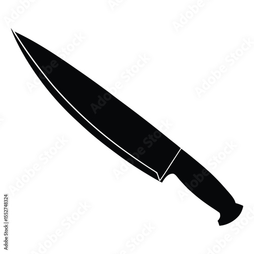 Knife Silhouette Vector on White Background Image