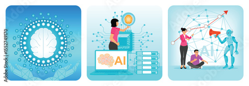 Feed Data to the AI System. Embraces server with AI and Brain. Artificial Intelligence Integration.