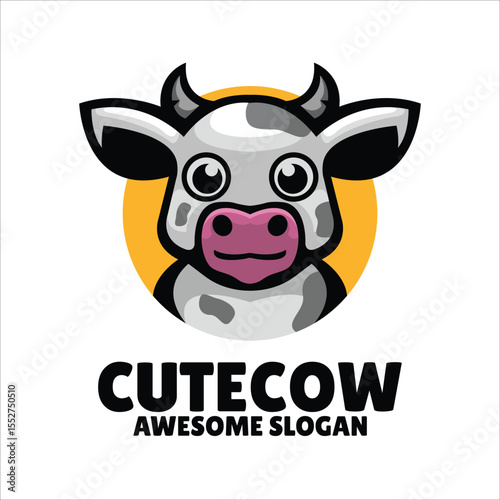 Cow Mascot Logo Design Esport or Corporate Logo vector