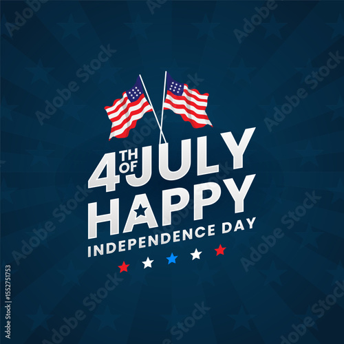 Fourth of July background - American Independence Day vector illustration - 4th of July typographic design USA Free Vector