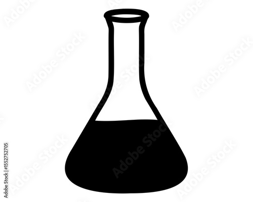 chemical flask silhouette vector illustration, chemical flask icon