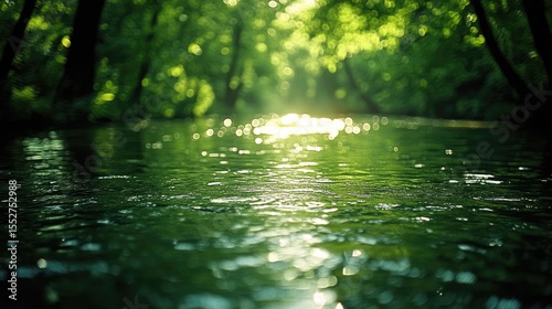 Sunlit Forest Stream.