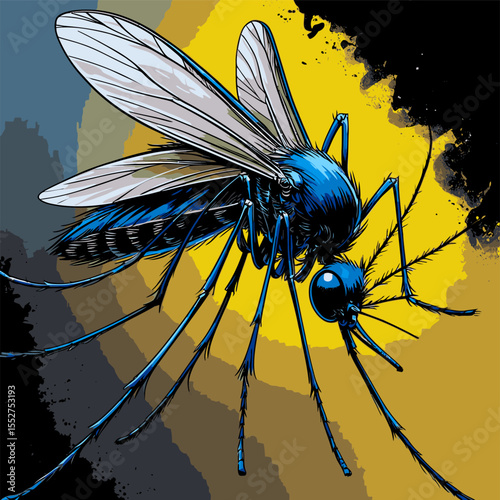Very detailed and realistic mosquito illustration