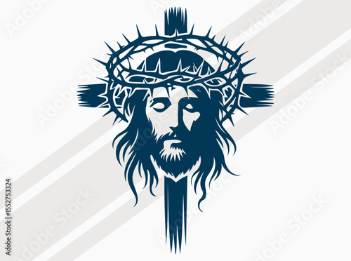 Crown of Thorns and Christian Cross Symbol Representing Jesus Sacrifice and Passion in Religious Iconography and Faith-Inspired Art