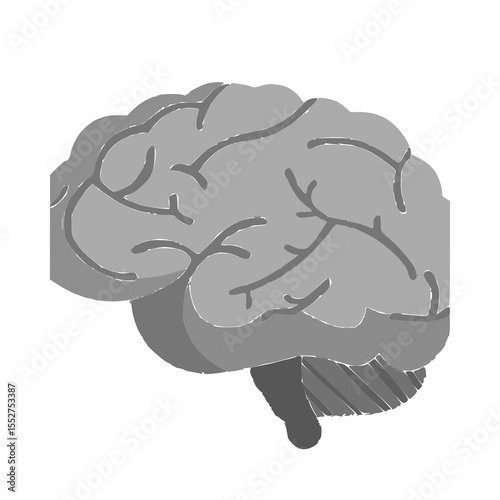 Brain flat emoji style icon representing intelligence, mental health.