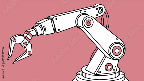 Robotic arm illustration vector design for automation industry manufacturing and technology concept