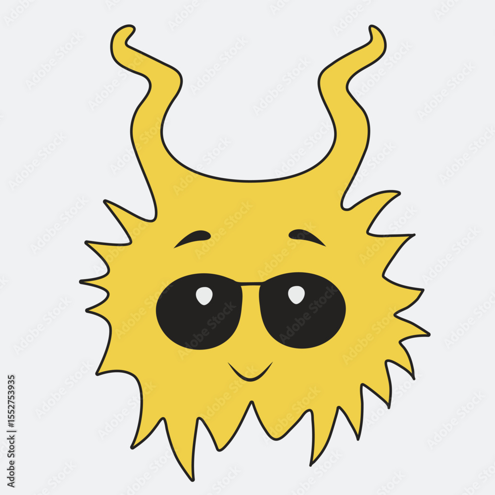 Fototapeta premium Funny Cartoon Emotion. Positive Graphic Design.