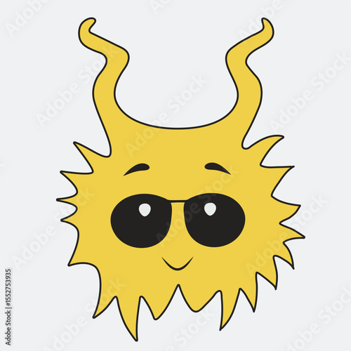 Funny Cartoon Emotion. Positive Graphic Design.