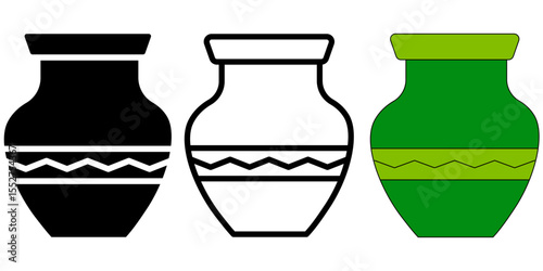 pottery set icon on white background
