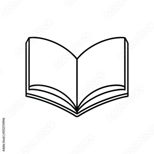 open book line art