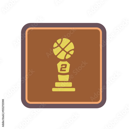 2nd basketball trophy cup elegant icon