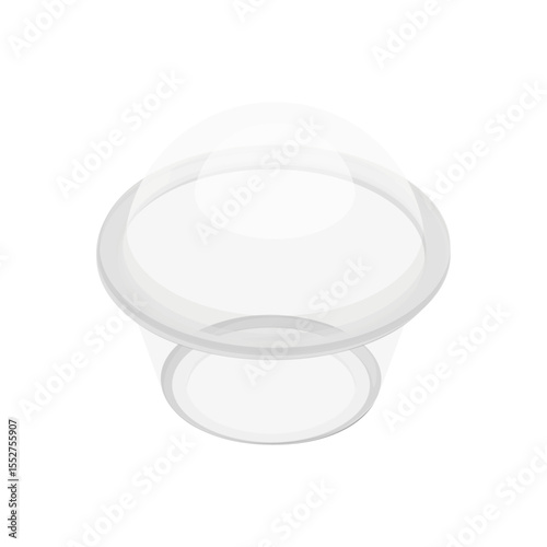 イラスト素材：プラスチックのデザートカップ