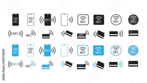 NFC icon . NFC payment with mobile phone, vector illustration