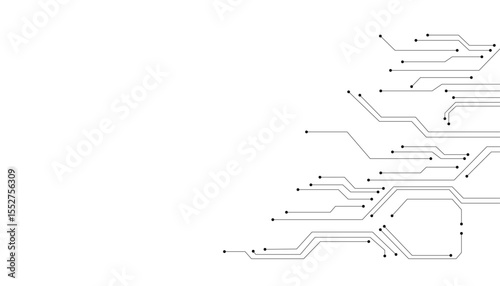 Abstract Circuit Board Design: Lines, Nodes, Connections, Technology, Innovation