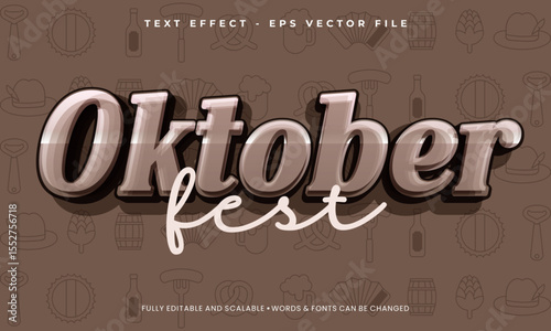 Custom text effect oktoberfest with 3d lettering font