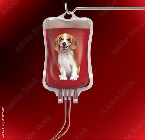 Dog blood bags for medical treatment