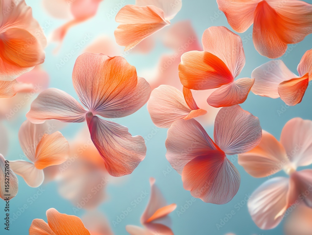 Fototapeta premium Blurred motion effect of flying petals, dynamic floral abstraction
