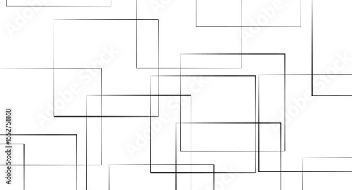 Abstract illustration featuring a bold black lines on a clean white background. The lines should have artistic variations such as rough edges, sketch-like textures.