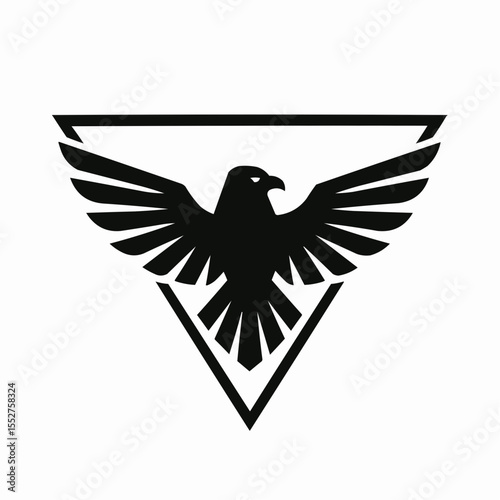 A striking vector silhouette of a flying dove of peace or an eagle with outstretched wings, ideal for a tattoo or logo design