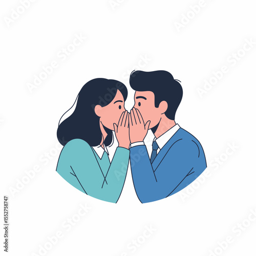 Young Couple Whispering Secrets Sharing Intimate Conversation
