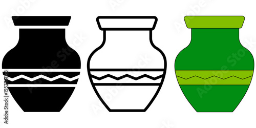pottery set icon on white background