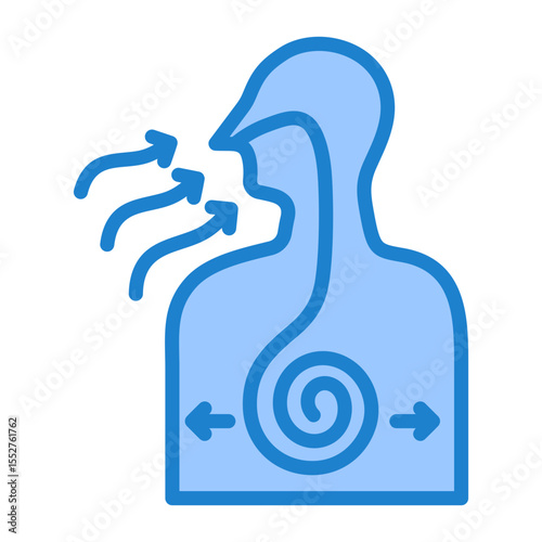 Diaphragmatic Breathing Icon