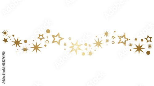 Golden Star Divider Wavy Decorative Border Set