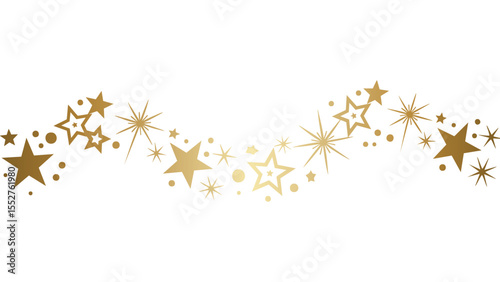 Wavy Star Divider Gold Gradient Decorative Design