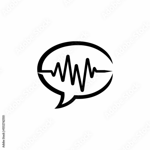 Speech Bubble with Sound Wave Icon Representing Audio Communication and Voice
