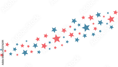 Red and Blue Star Wave Divider Abstract Decoration