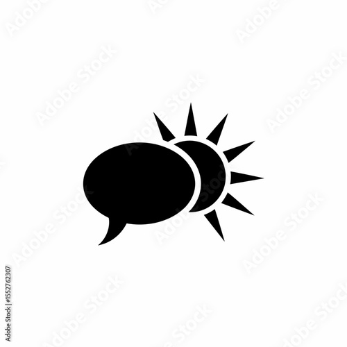 Bright Idea Speech Bubble with Shining Sun Icon Concept for Innovation and Clarity