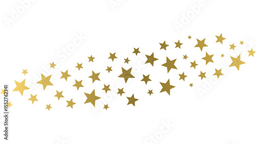Gold Gradient Star Border Wavy Decorative Design