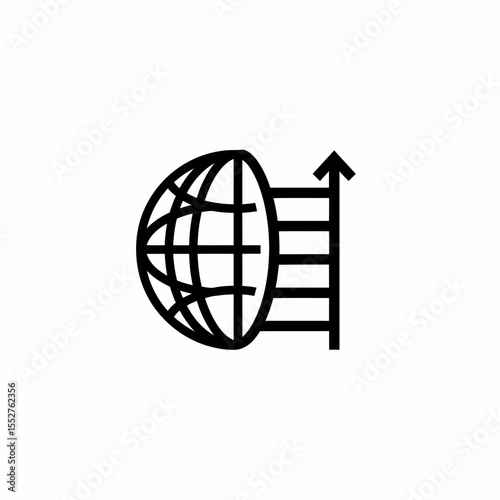 Global business growth and international expansion concept with upward trend chart
