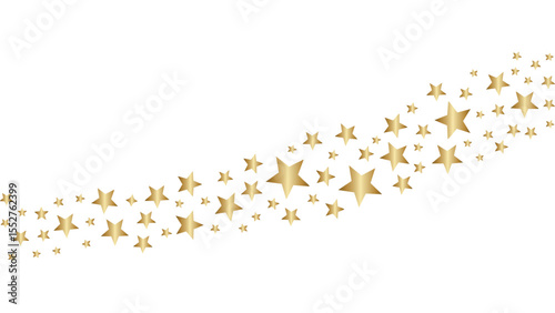 Gold Star Wave Border Decorative Gradient Divider