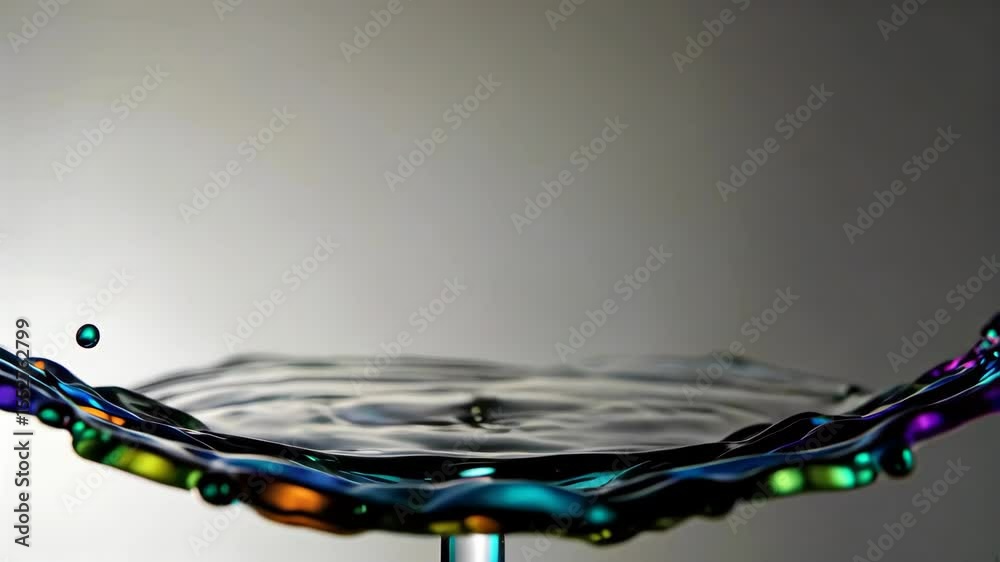 Colored Liquid Splash Close-up Colored Water Drop Splash Moment