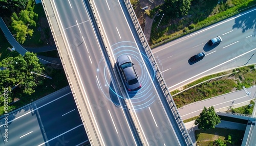 Autonomous car driving on a highway. (1)
