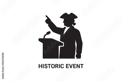 historic event icon silhouette vector art illustration on white background