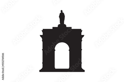 historical monument silhouette vector art illustration on white background