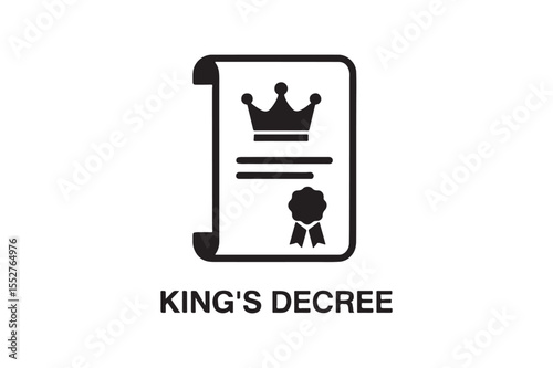 king’s decree silhouette vector art illustration on white background