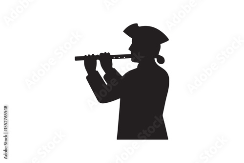orange flute silhouette vector art illustration on white background