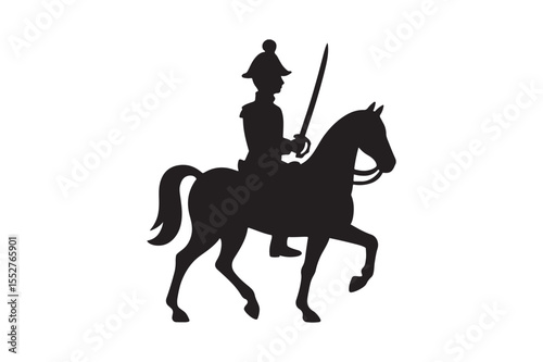 royal cavalry silhouette vector art illustration on white background