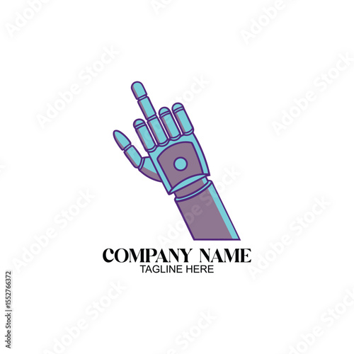Robotic Hand Symbol: A stylized illustration of a robotic hand, depicted in a sleek, modern design, making a bold gesture, symbolizing technology, innovation, and futuristic advancements.