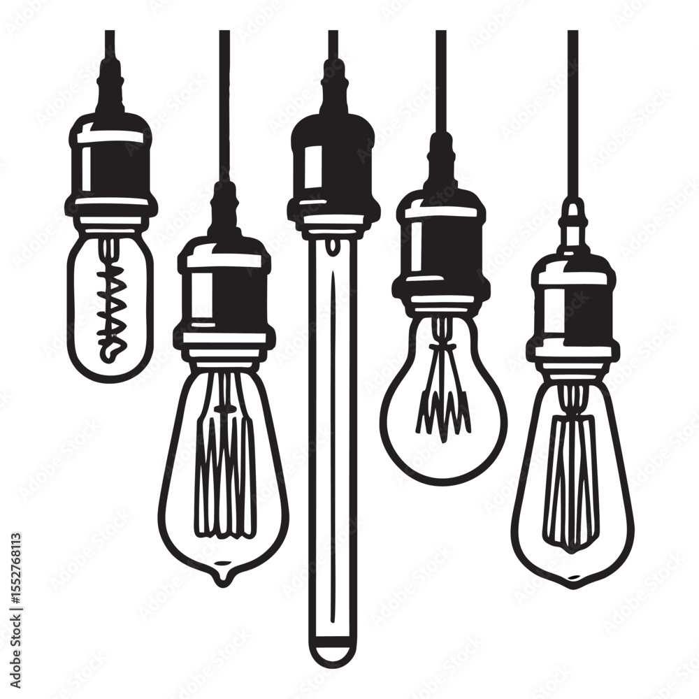 Fototapeta premium Light bulb silhouette on white background