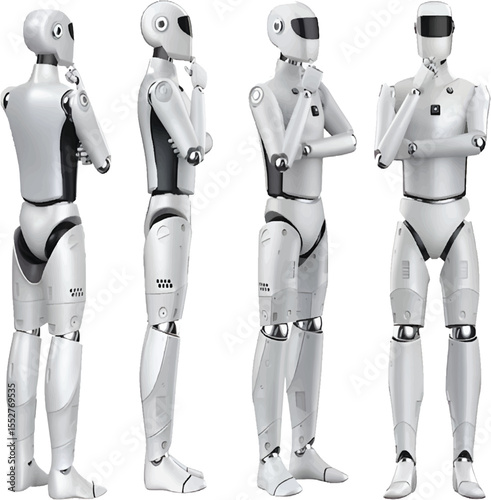 Artificial Intelligence (AI) and Robotics Icon Collection in 3D for Smart Automation Design